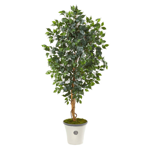 65” Ficus Artificial Tree in Decorative Planter