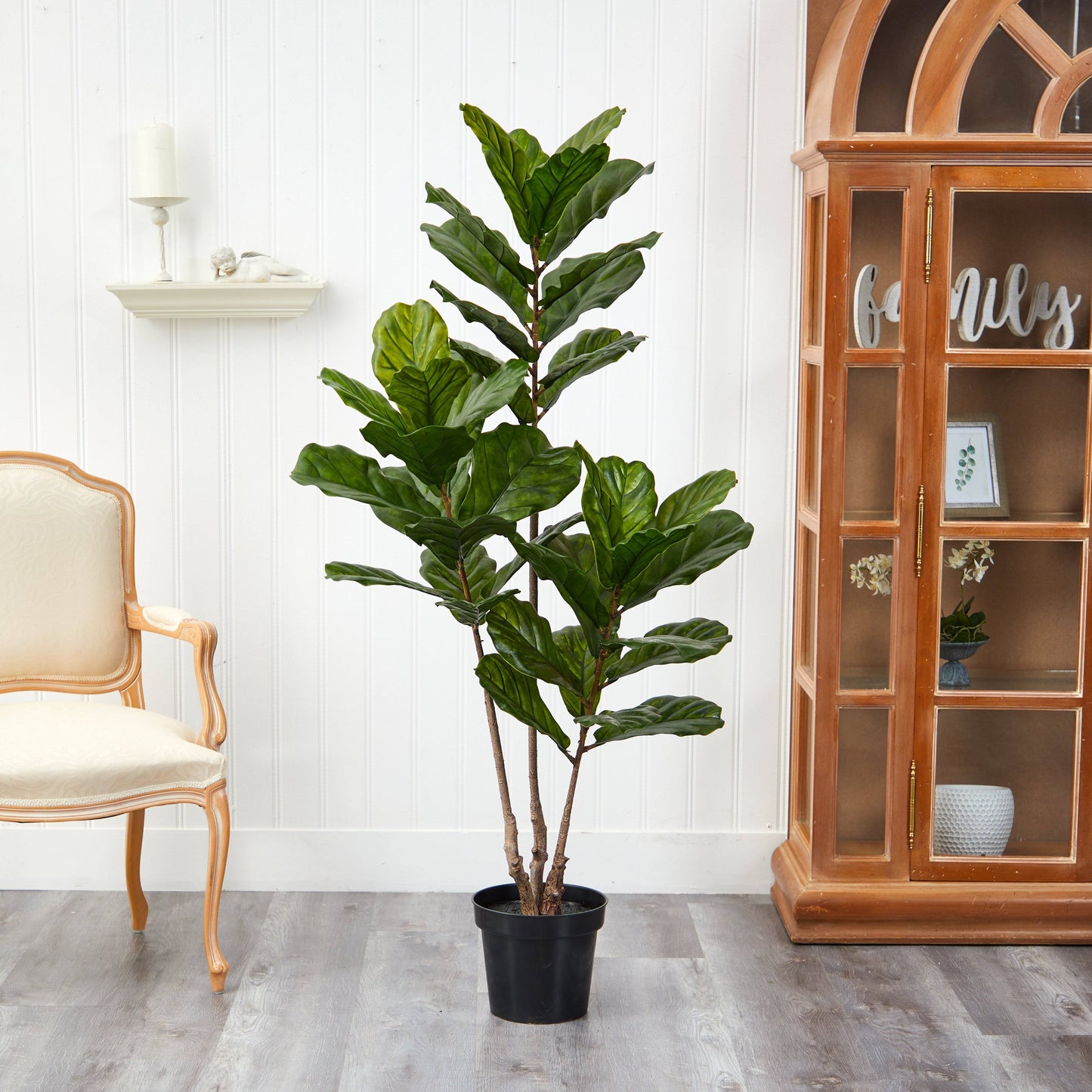 Árbol de hojas de violín de 65" resistente a los rayos UV (interior/exterior)