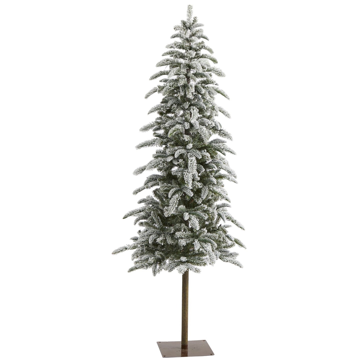 Sapin de Noël artificiel floqué Washington Alpine de 6,5 pi avec 250 lumières LED blanches chaudes et 637 branches pliables