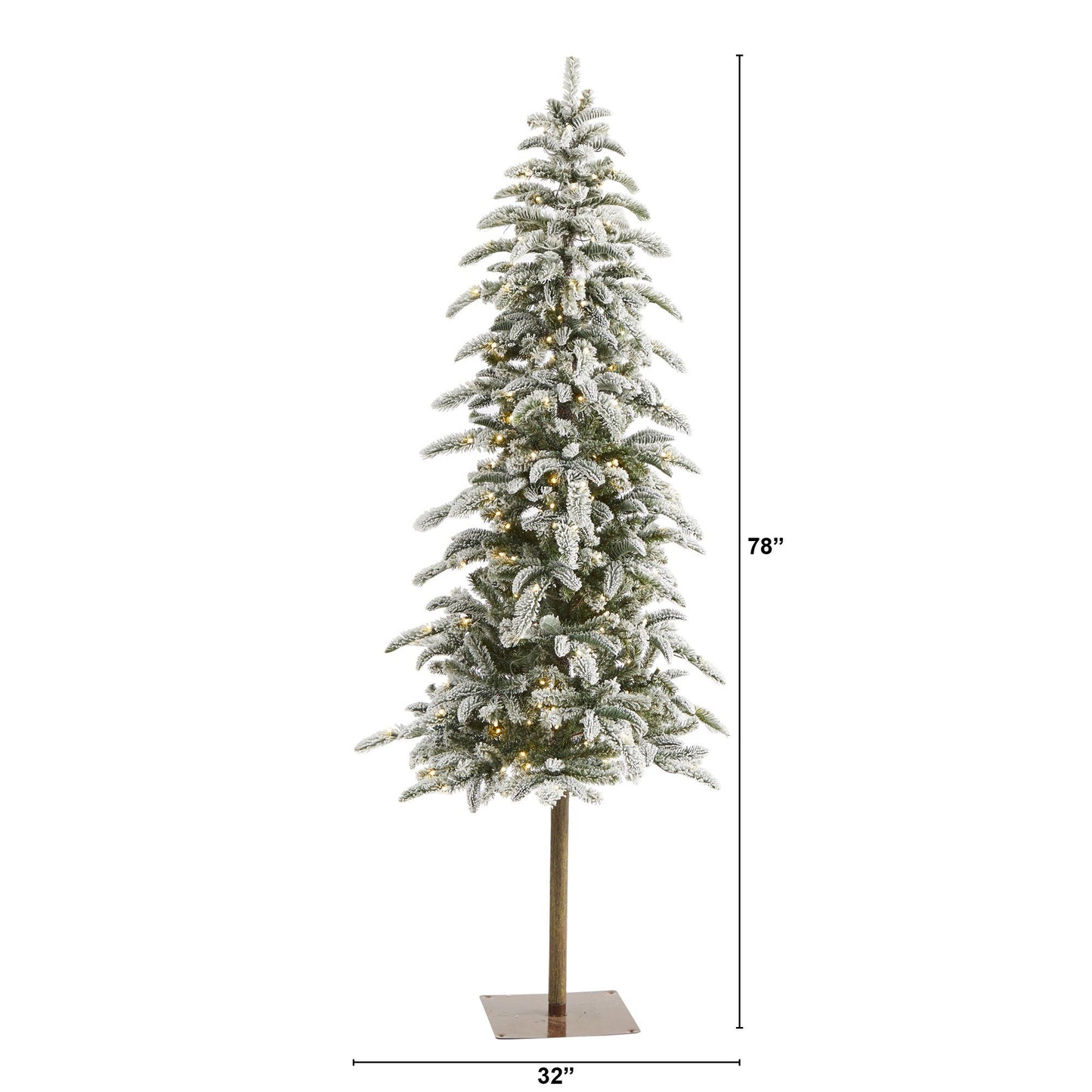 Sapin de Noël artificiel floqué Washington Alpine de 6,5 pi avec 250 lumières LED blanches chaudes et 637 branches pliables