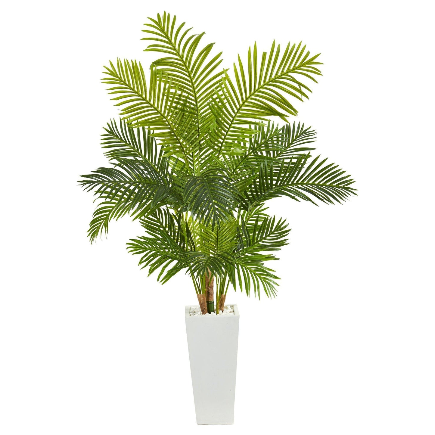 Palmera hawaiana artificial de 68" en macetero blanco alto