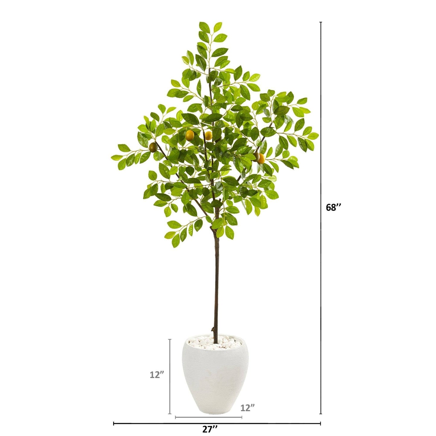 68” Lemon Artificial Tree in White Planter