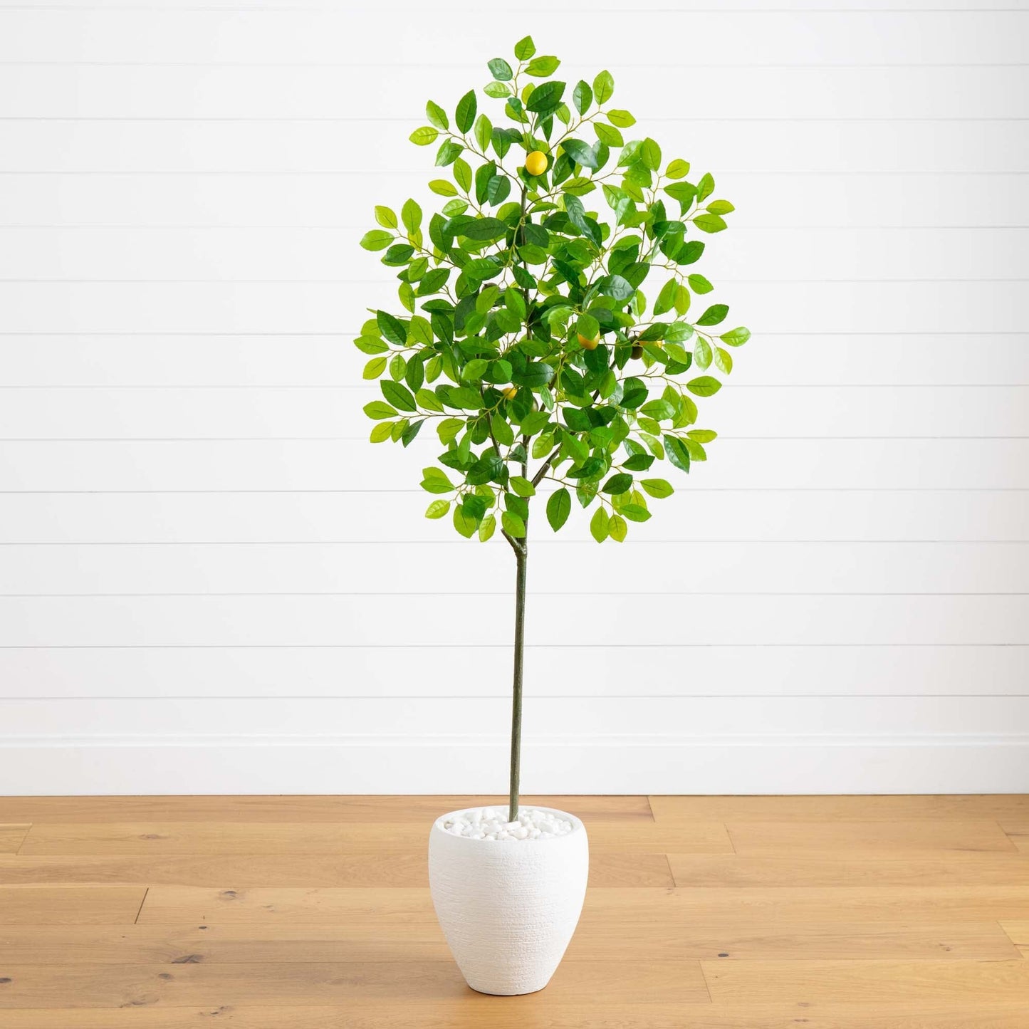 68” Lemon Artificial Tree in White Planter