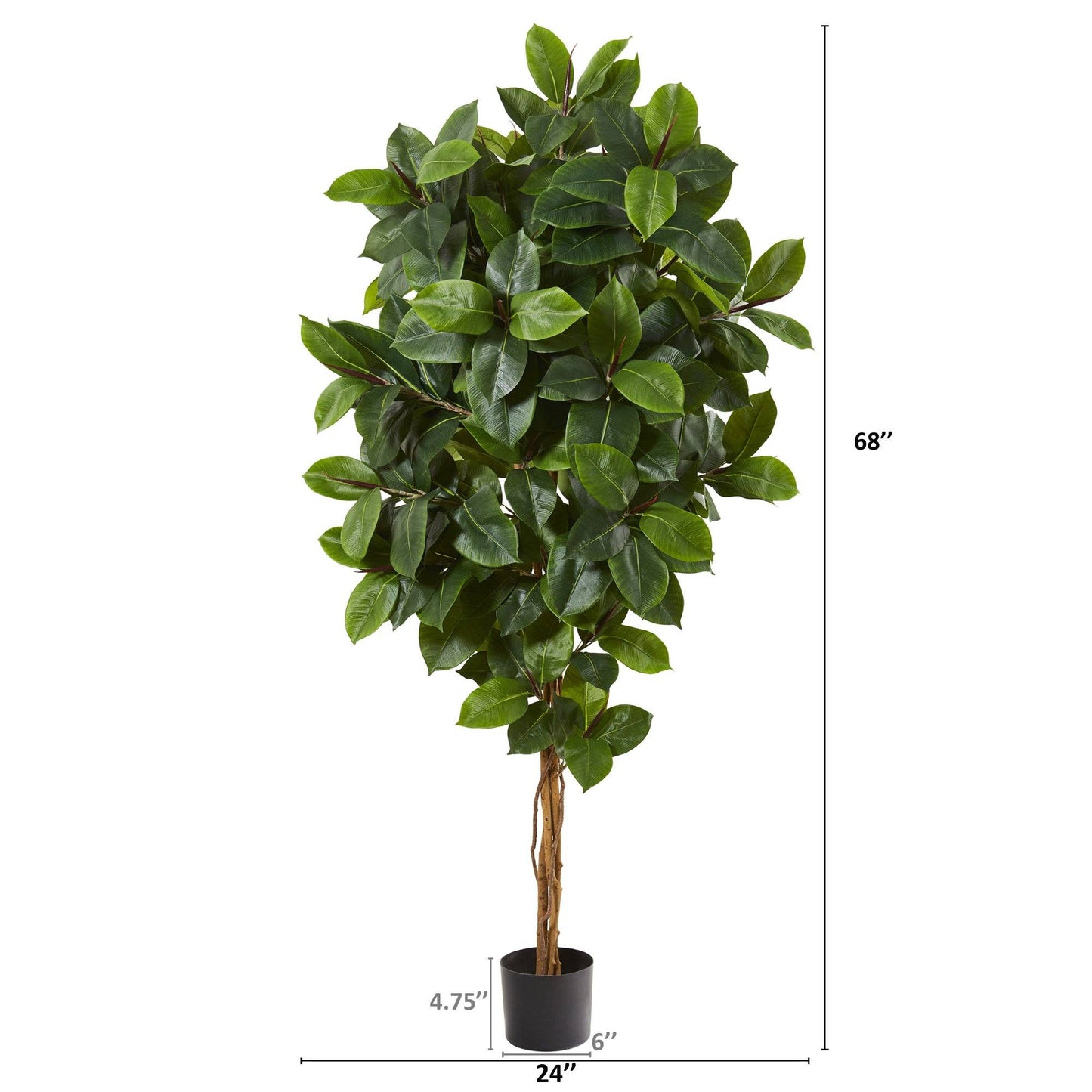 68” Rubber Leaf Artificial Tree