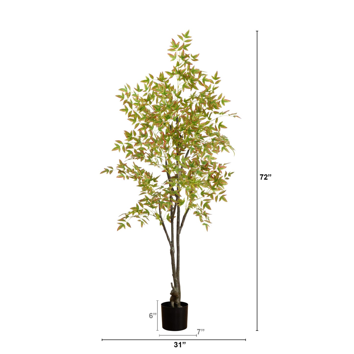 Árbol artificial de otoño Nandina de 6 pies