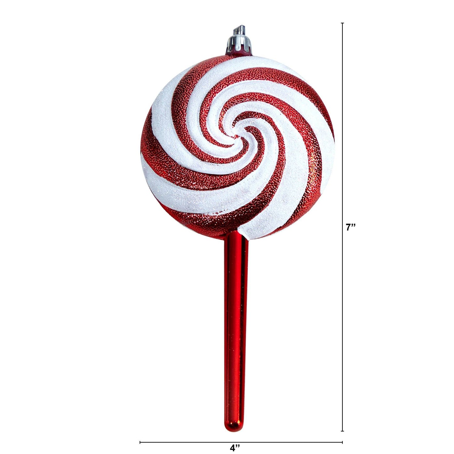 7” Candy Cane Lollipop Holiday Deluxe Christmas Shatterproof Ornament Set of 4