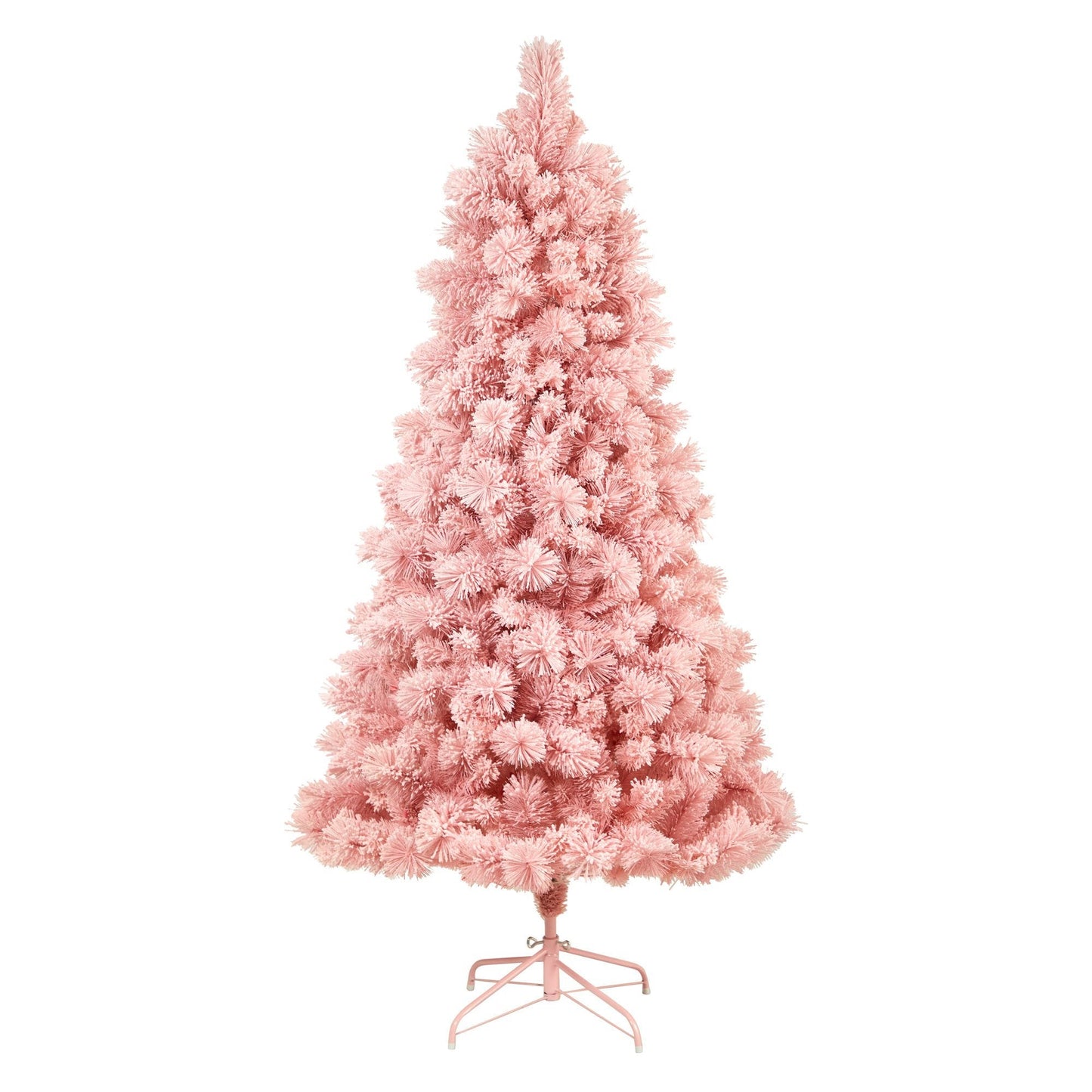 Árbol de Navidad de cachemira rosa de 7 pies con 300 luces y 599 ramas flexibles