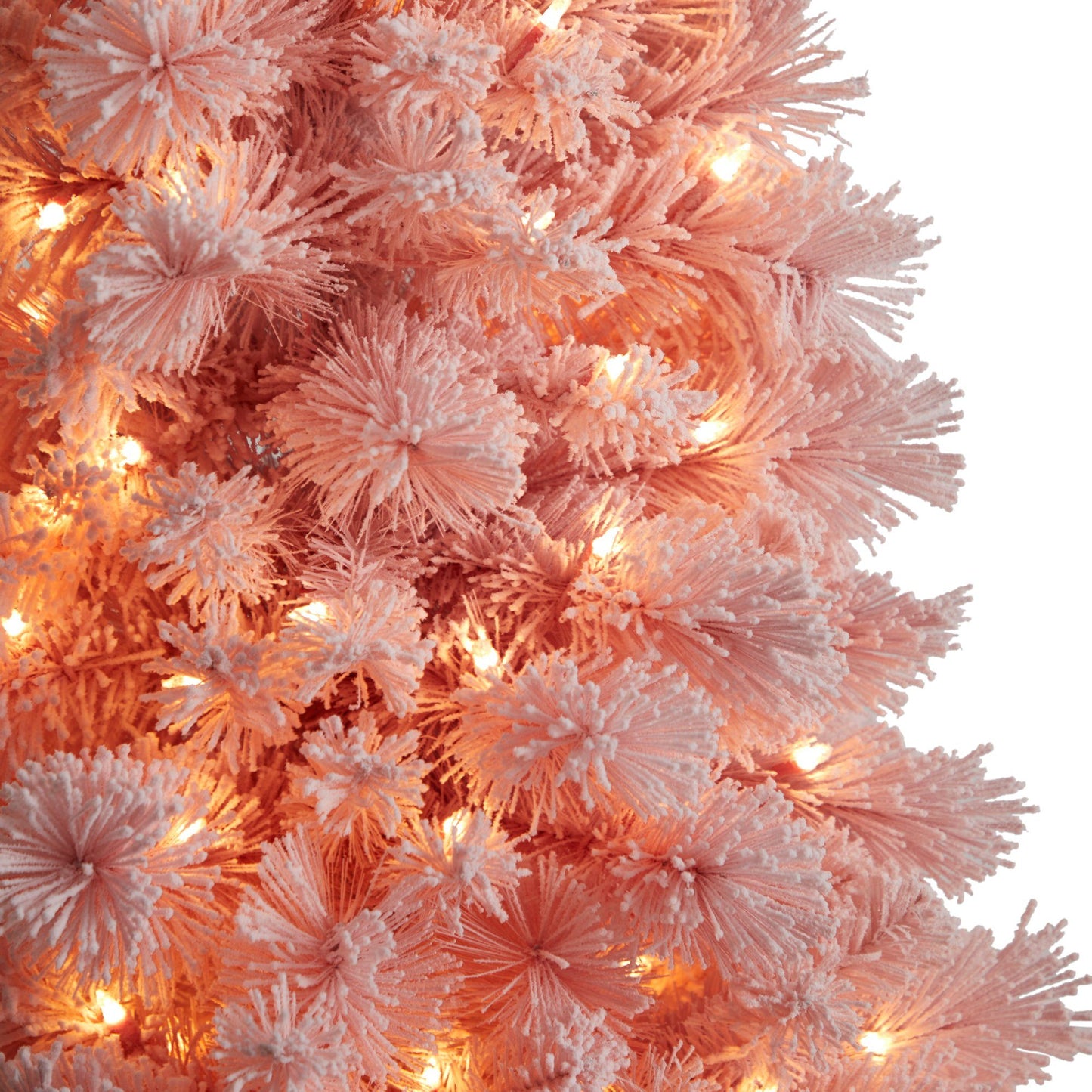 Árbol de Navidad de cachemira rosa de 7 pies con 300 luces y 599 ramas flexibles