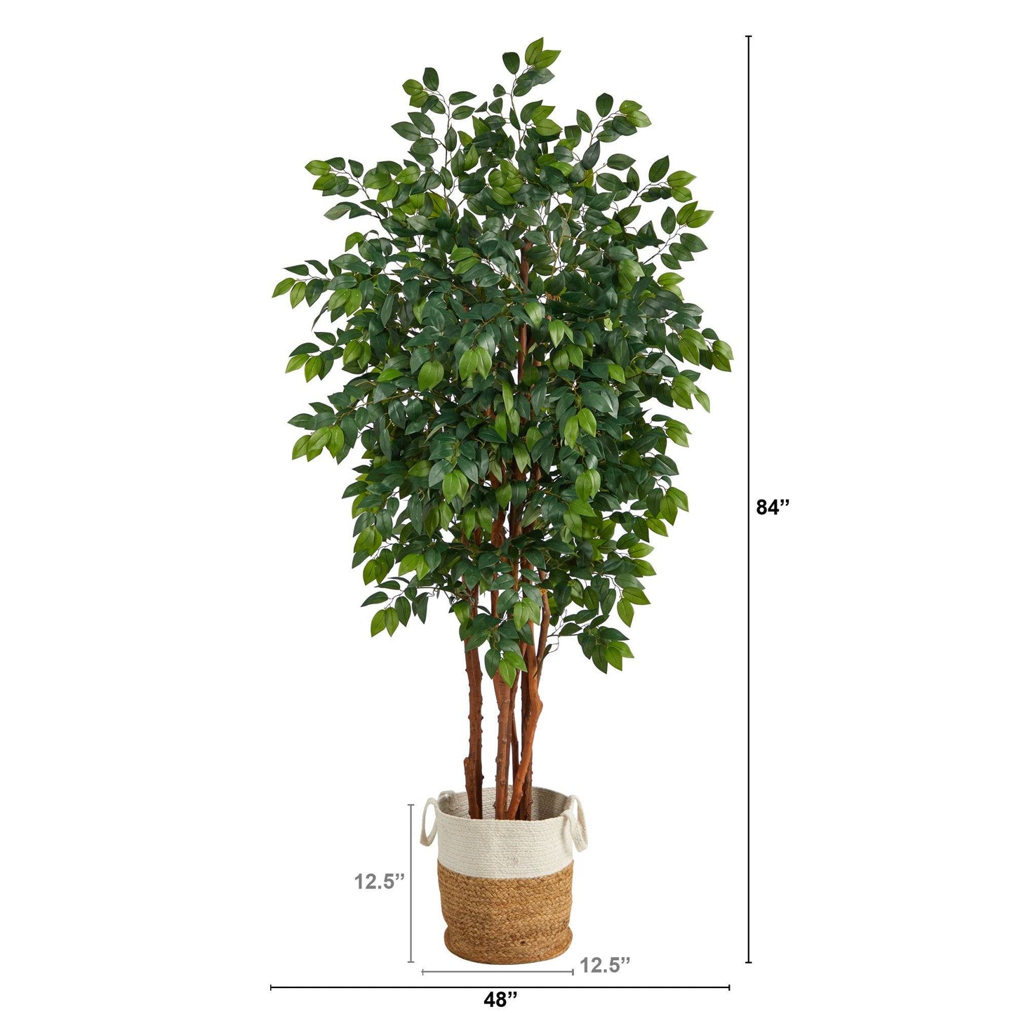 7’ Sakaki Artificial Tree in Handmade Natural Jute and Cotton Planter