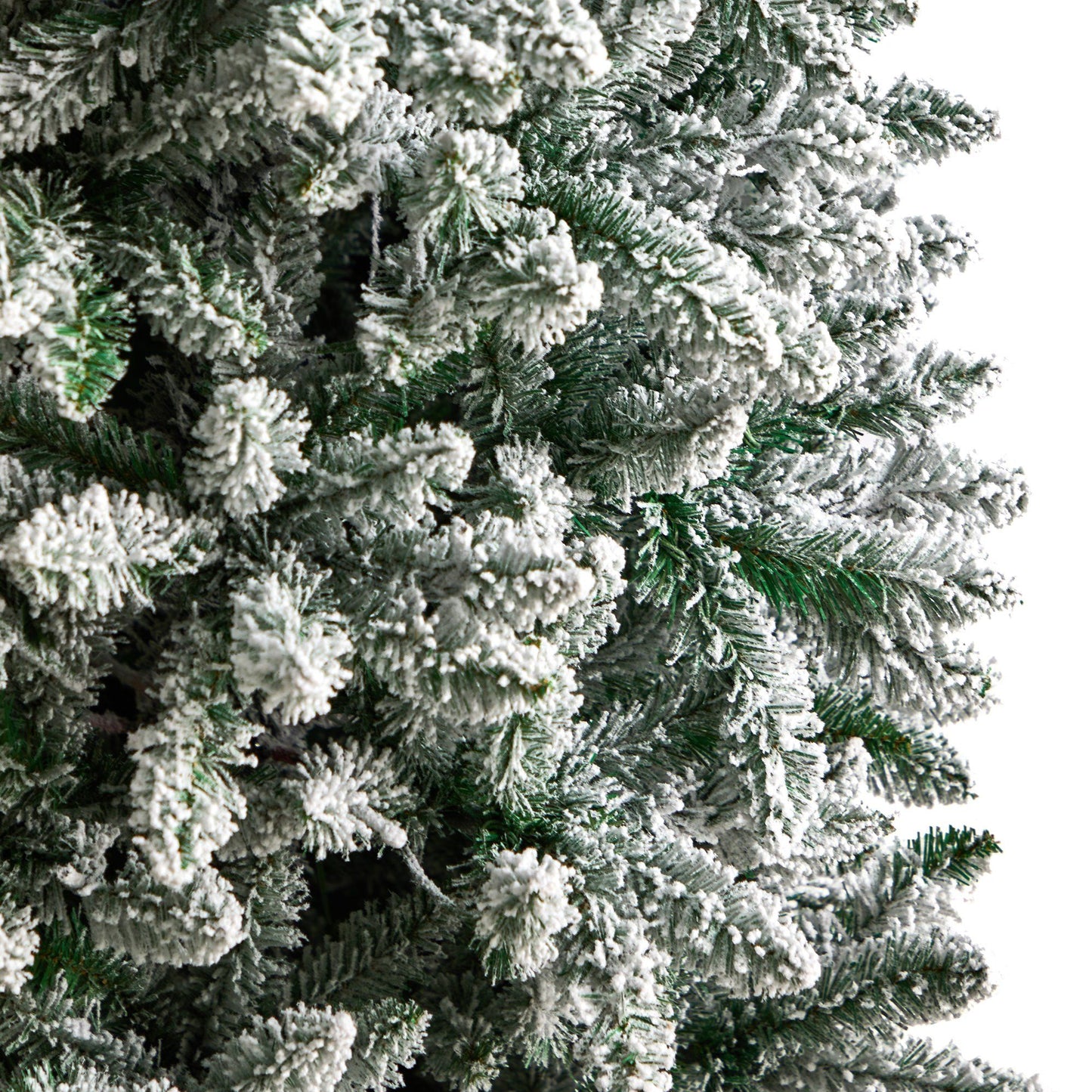 Sapin de Noël de Montréal floqué mince de 7 pi avec 300 lumières LED blanc chaud et 995 branches pliables