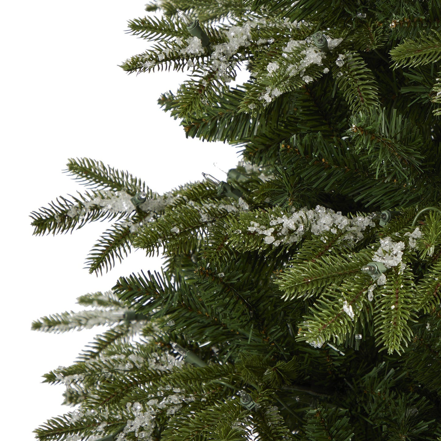 Sapin de Noël artificiel Grand Teton enneigé de 7 pi avec 500 lumières transparentes et 1050 branches pliables