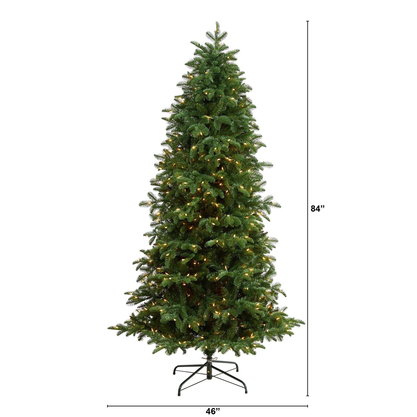 7’ South Carolina Fir Artificial Christmas Tree with 550 Clear LED Lights and 2078 Bendable Branches