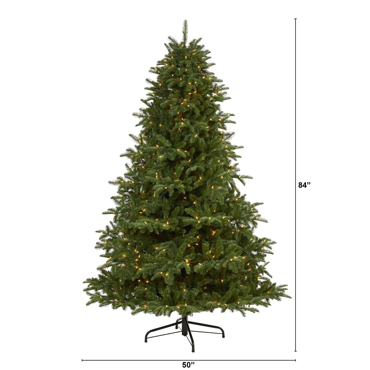 7’ South Carolina Spruce Artificial Christmas Tree with 500 White Warm Lights and 2644 Bendable Branches