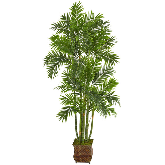 Palmera areca artificial de 70” en macetero de metal