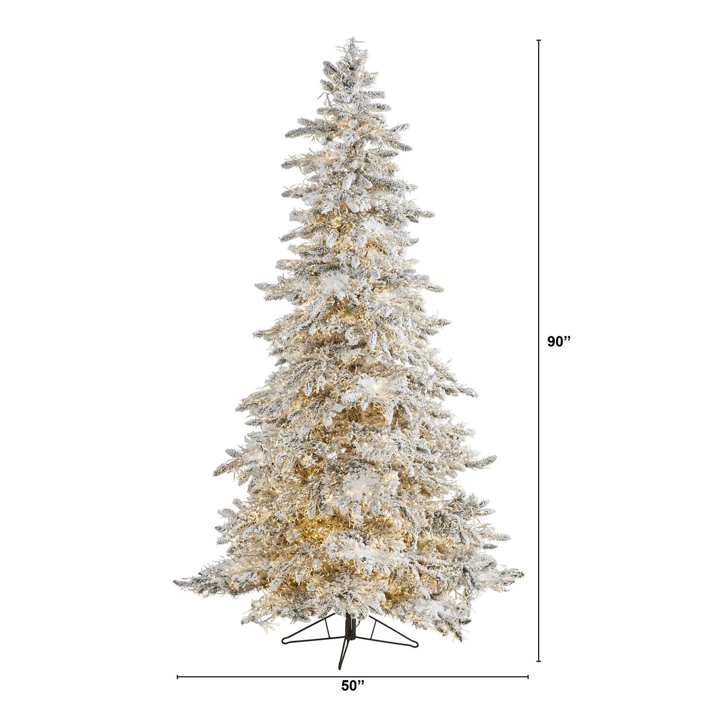 Árbol de Navidad artificial de abeto rocoso del norte flocado de 7,5 pies con 6672 luces LED de grupo cálido (multifunción) y 1071 ramas flexibles