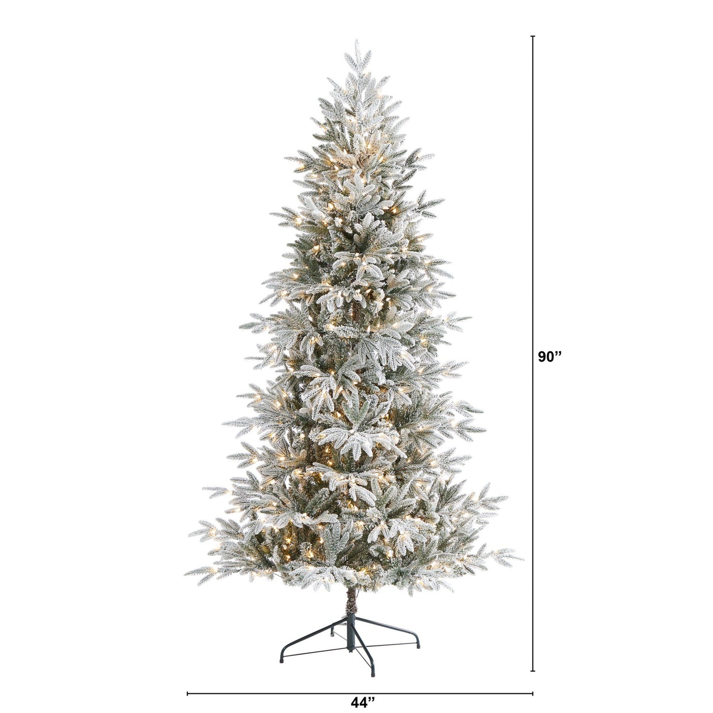 Árbol de Navidad artificial de abeto de Manchester flocado de 7,5 pies con 450 luces y 949 ramas flexibles