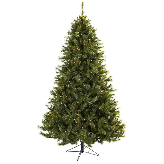 Sapin de Noël majestueux de 7,5 pi avec lumières transparentes