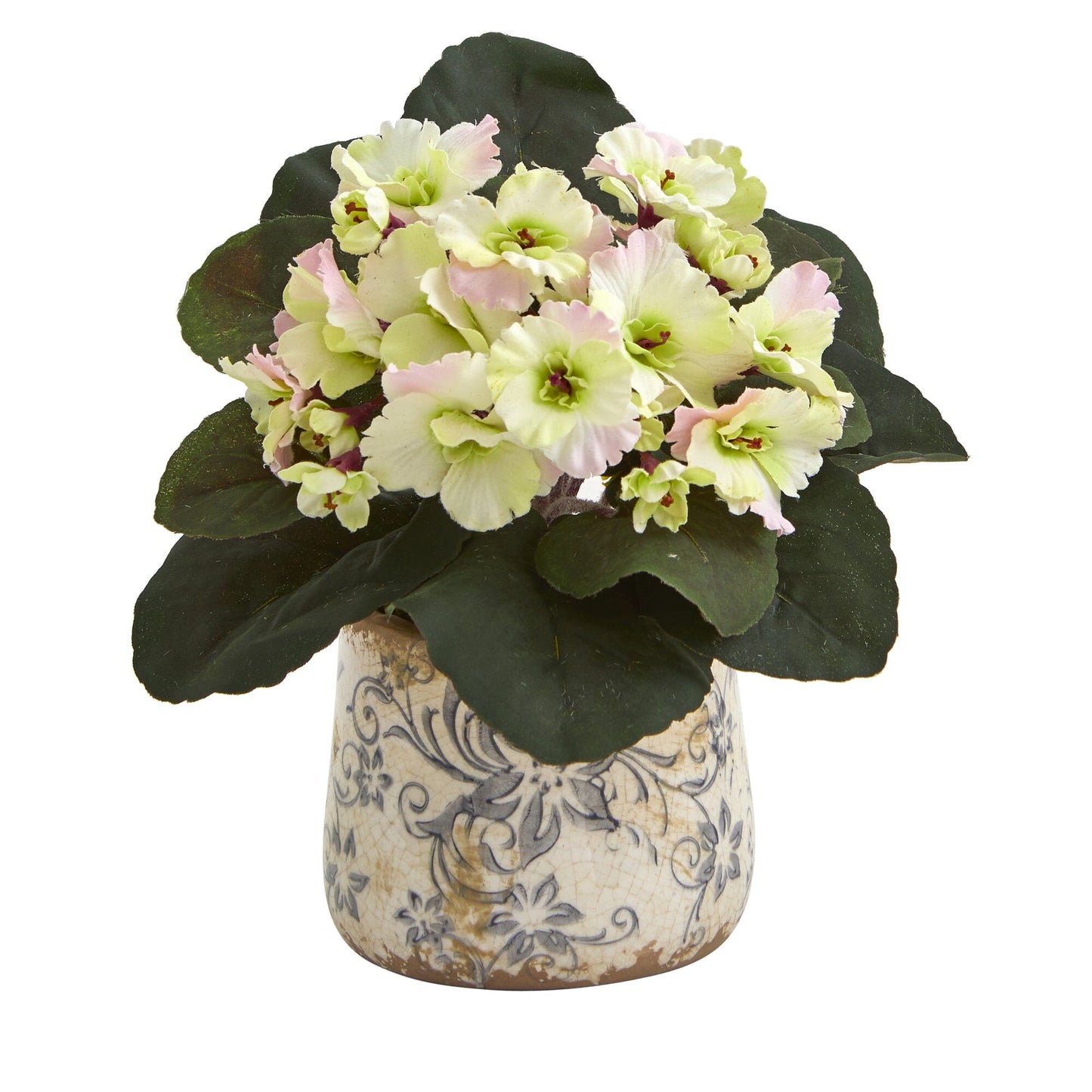 8” African Violet Artificial Plant in Floral Design Vase (Set of 2)