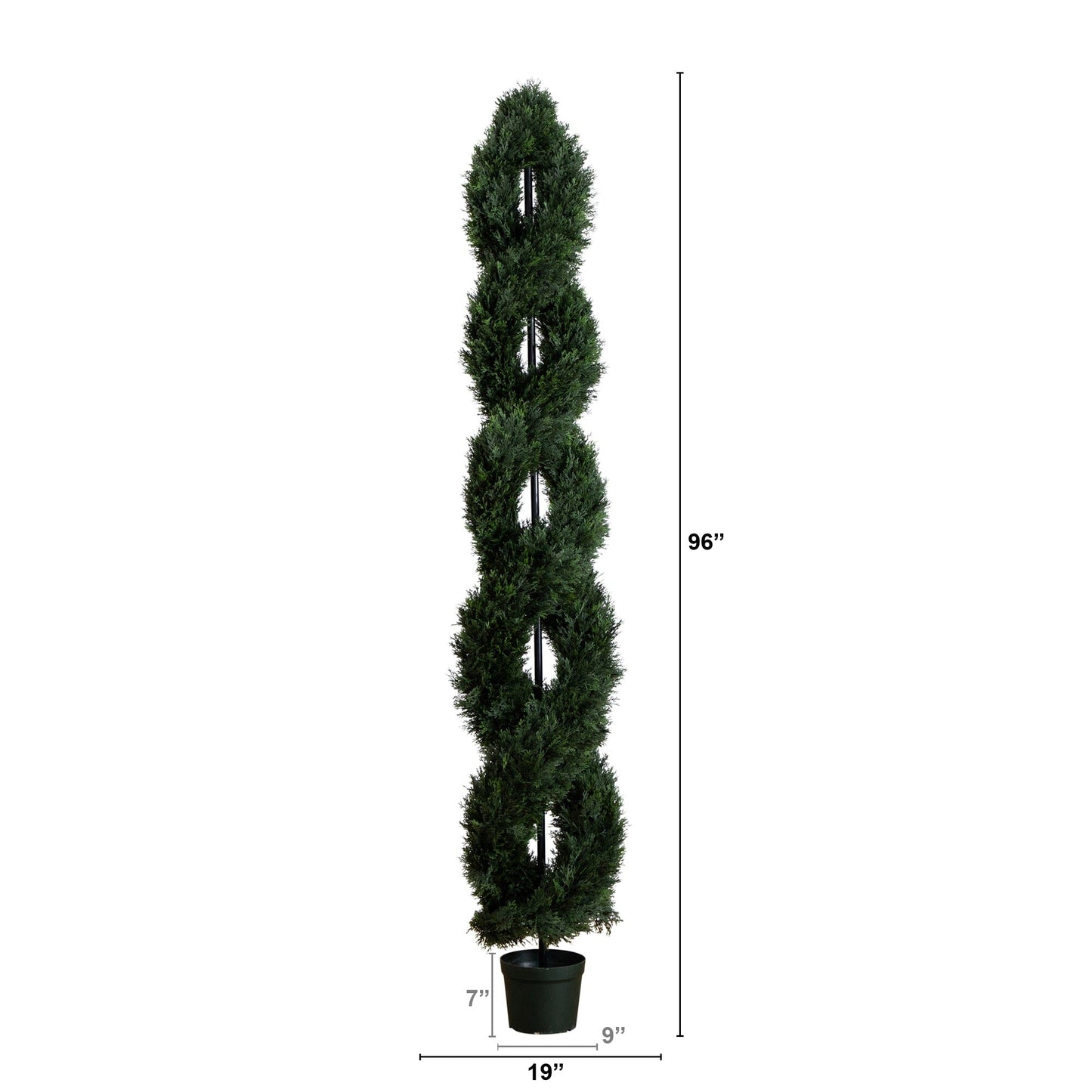 8’ Double Pond Cypress Spiral Topiary UV Resistant (Indoor/Outdoor)