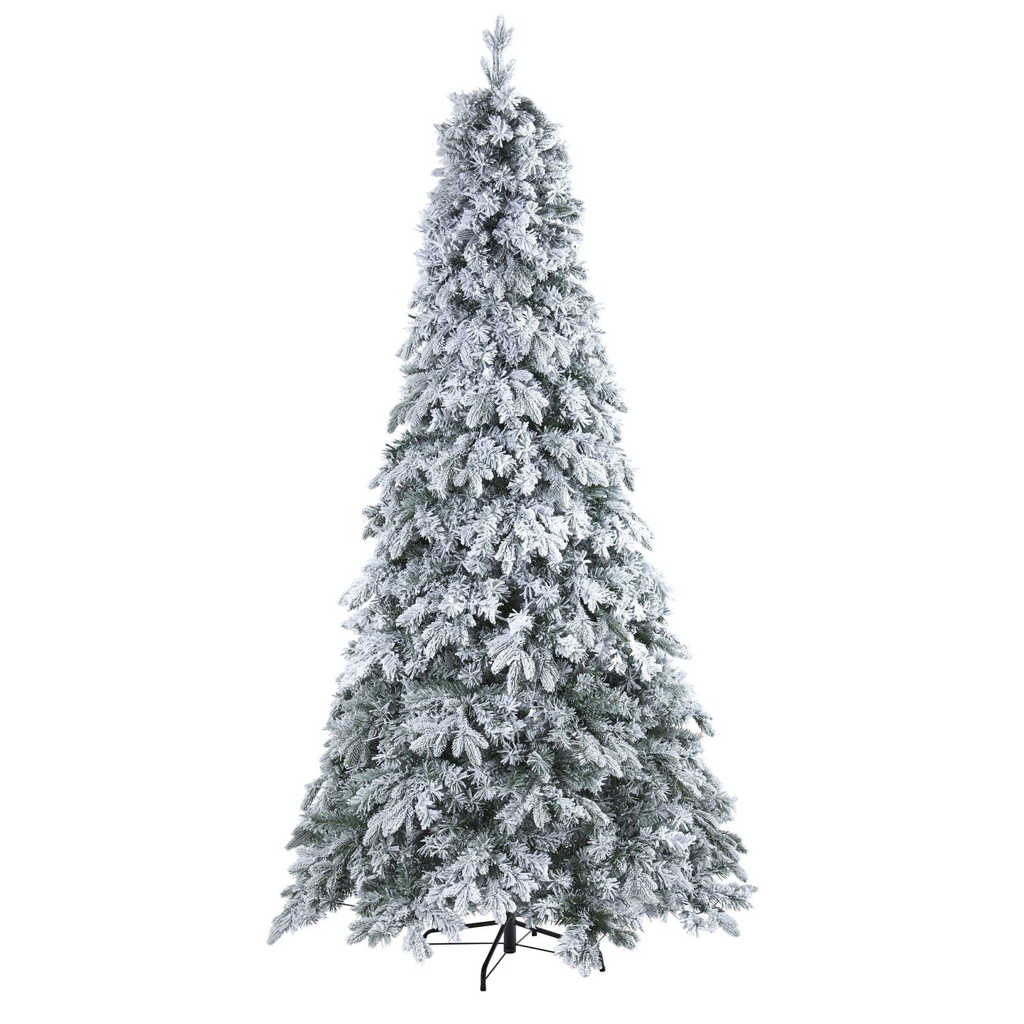 Árbol de Navidad artificial de pino mixto de Vermont flocado de 8 pies con 600 luces LED