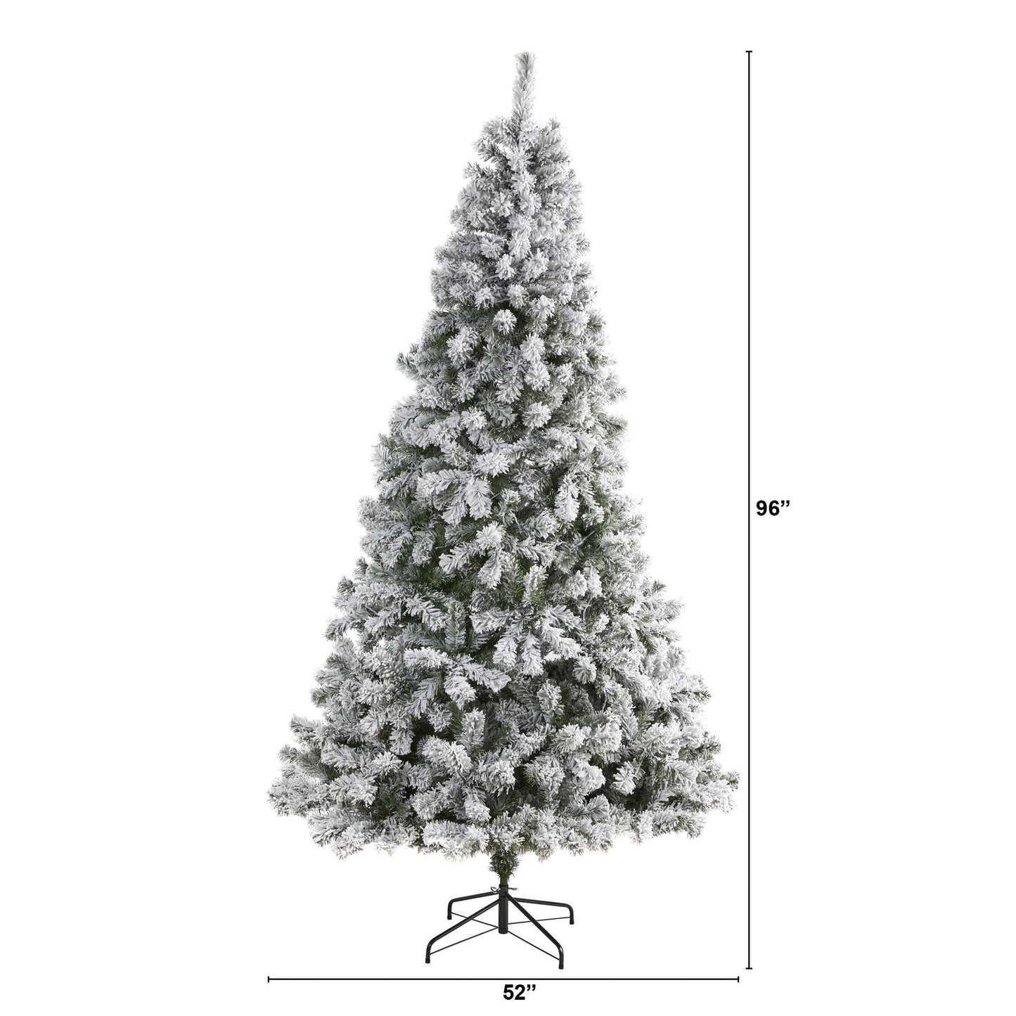 Árbol de Navidad artificial de abeto de Virginia Occidental con hojas flocadas de 8 pies