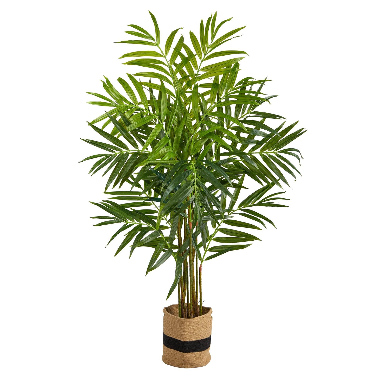 8’ King Palm Artificial Tree in Handmade Natural Jute and Cotton Planter