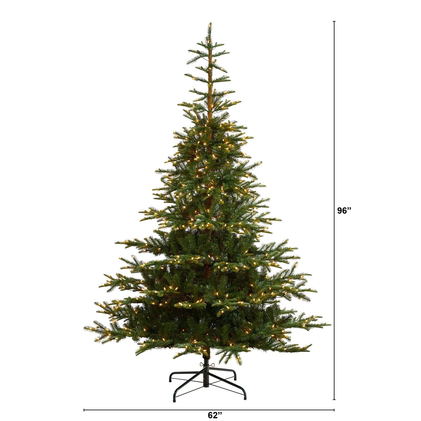 Sapin de Noël en épicéa de Washington de 8 pieds avec 650 lumières transparentes et 1561 branches pliables