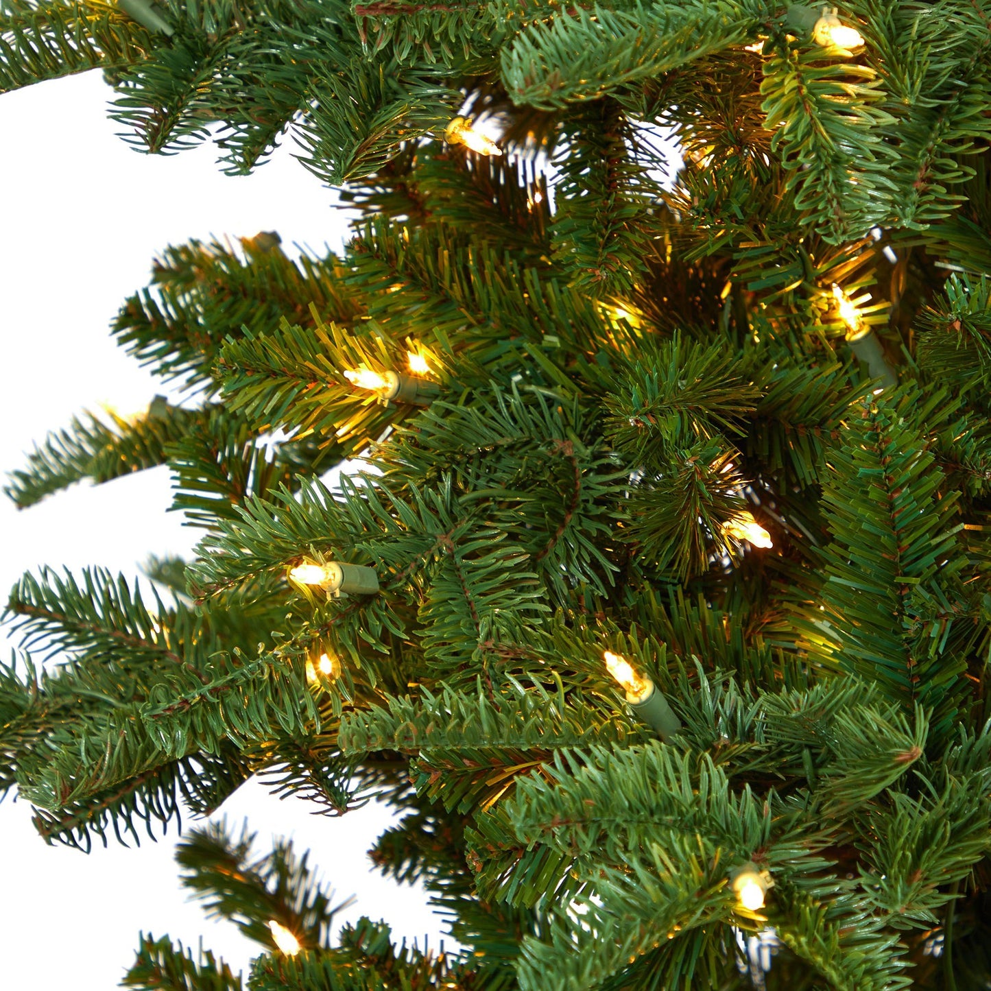 Árbol de Navidad artificial de abeto de Carolina del Sur de 8 pies con 650 luces LED transparentes y 2598 ramas flexibles