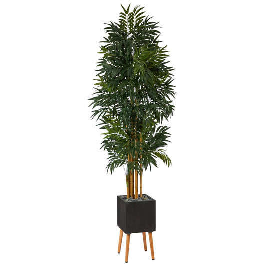 Palmera artificial Phoenix de 80" en macetero negro con soporte