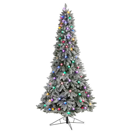 8.5' Flocked British Columbia Mountain Fir Artificial Christmas Tree