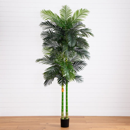 9’ Artificial Double Golden Cane Palm Tree