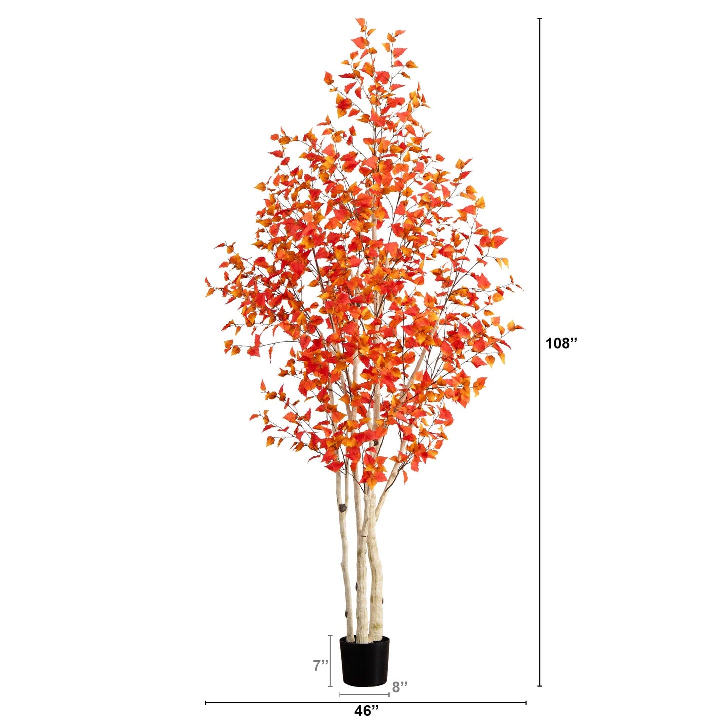 9’ Autumn Birch Artificial Fall Tree