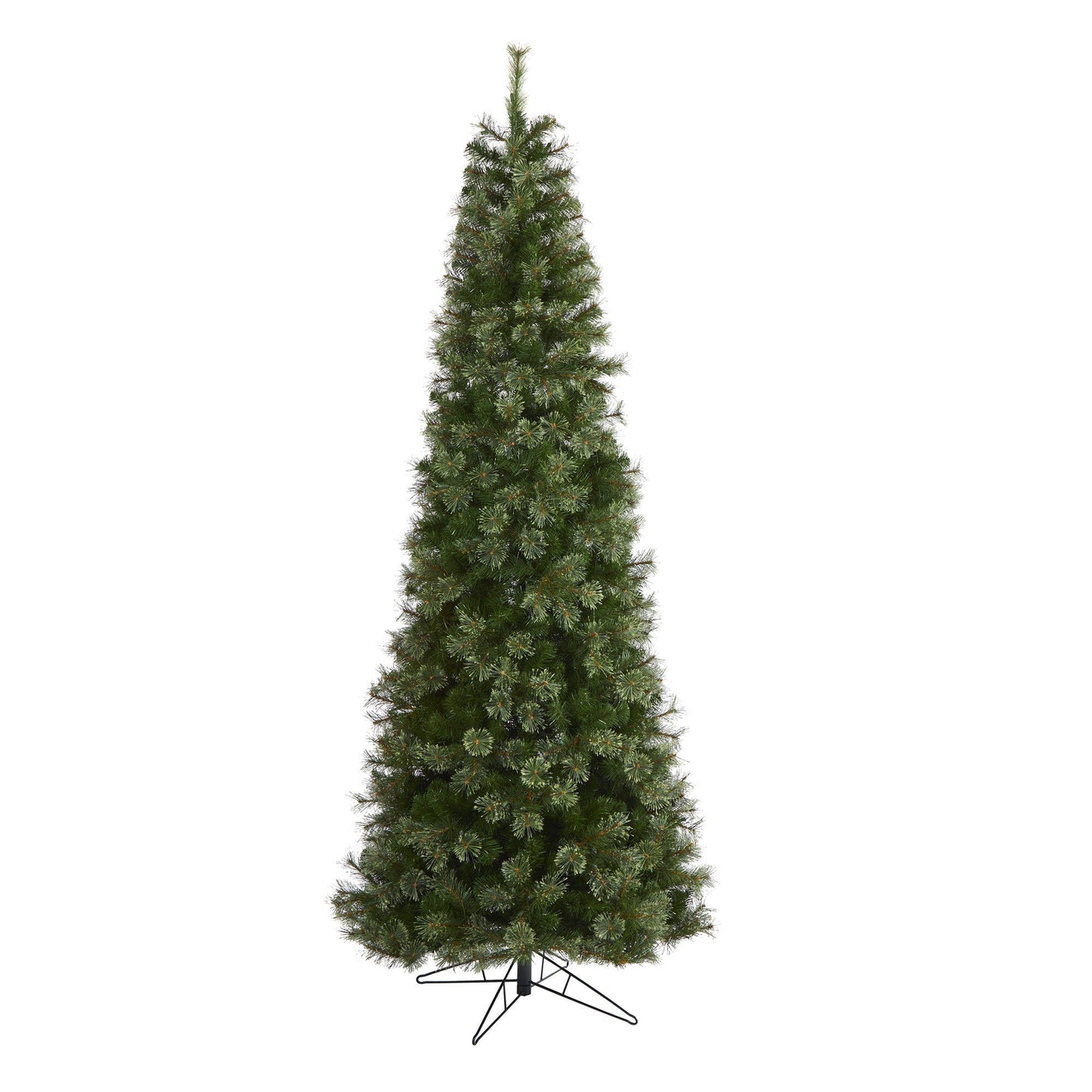 Árbol de Navidad artificial de cachemira de 2,7 m con 550 luces blancas cálidas y 1308 ramas flexibles