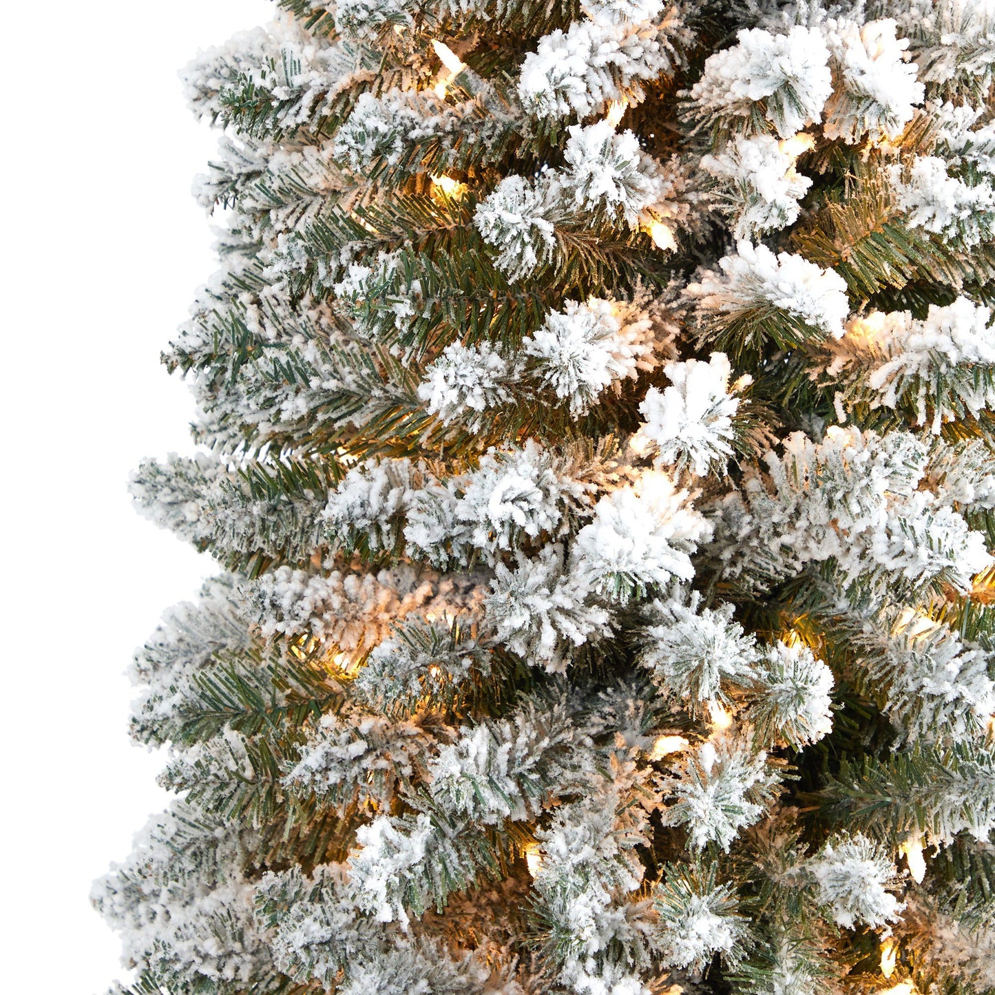 Sapin de Noël artificiel floqué de 9 pi avec 600 lumières transparentes et 896 branches pliables