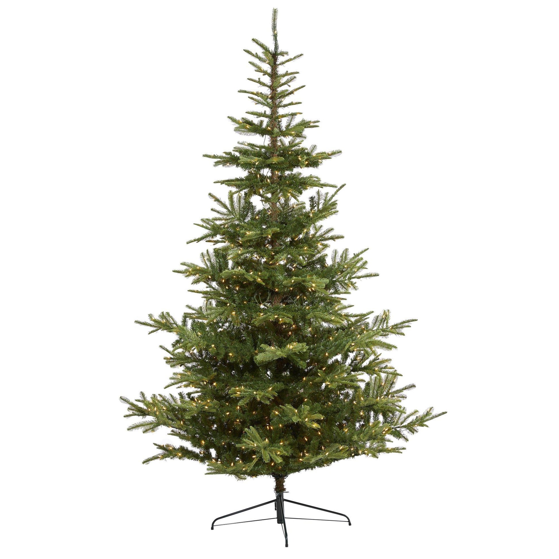 9’ Layered Washington Spruce Artificial Christmas Tree with 750 Clear LED Lights and 2055 Bendable Branches - Green