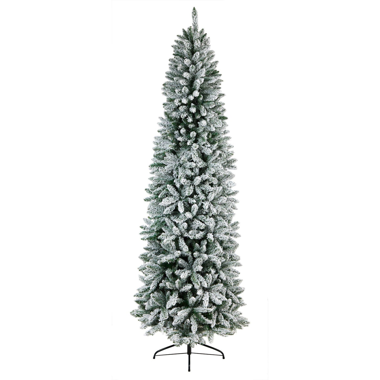 9’ Slim Flocked Montreal Fir Artificial Christmas Tree