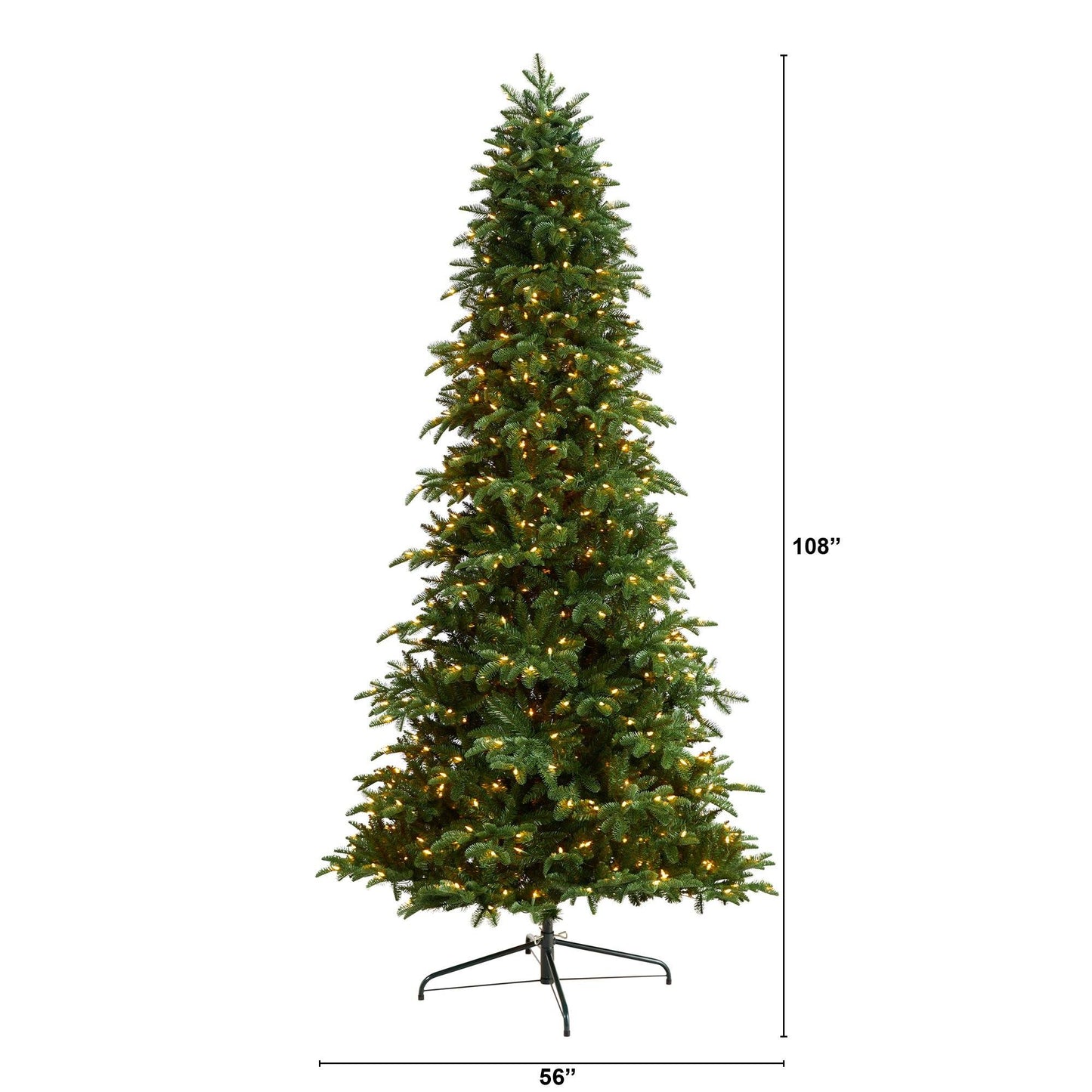 9’ South Carolina Fir Artificial Christmas Tree with 750 Clear LED Lights and 3334 Bendable Branches