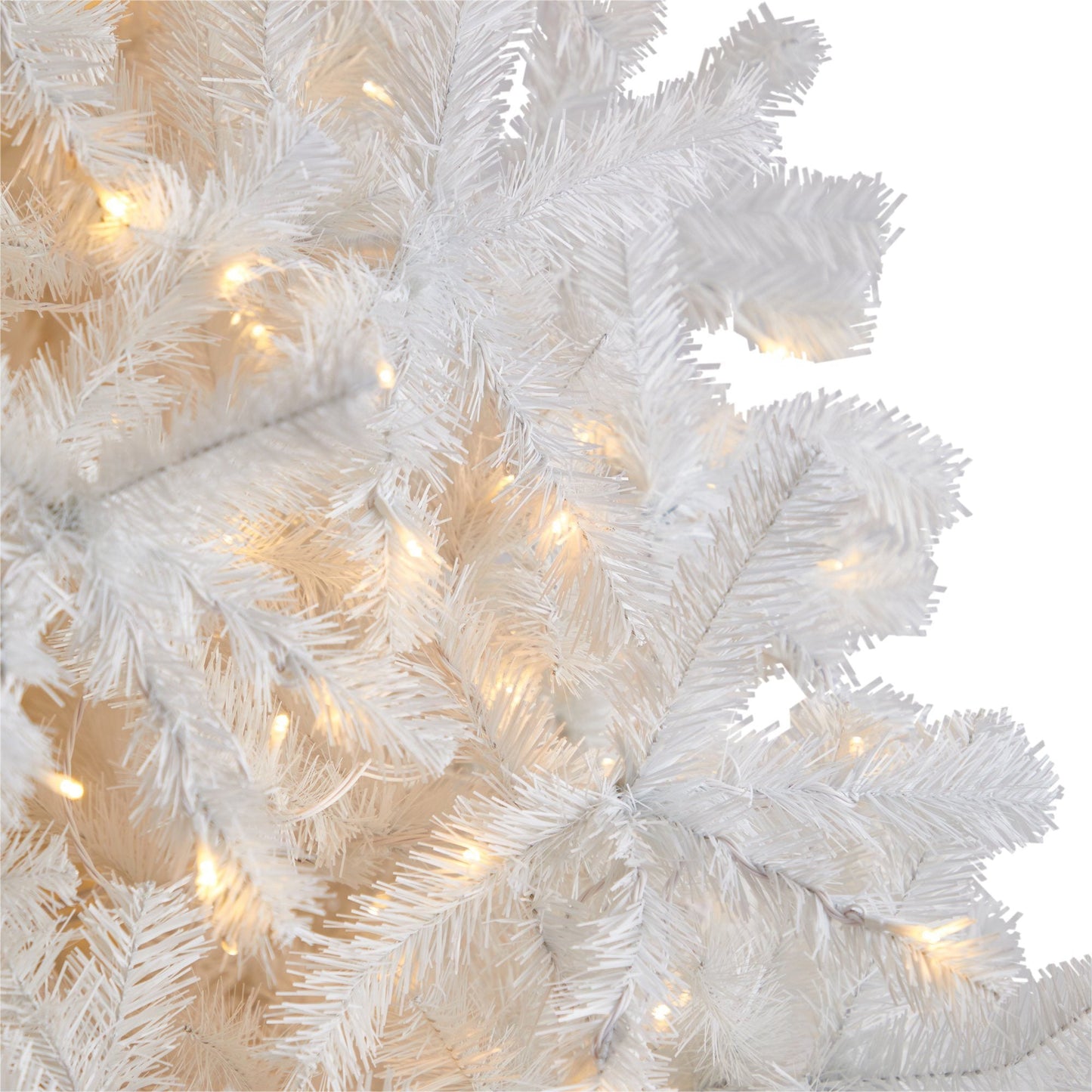 Árbol de Navidad artificial blanco de 9 pies con 1860 ramas flexibles y 650 luces LED