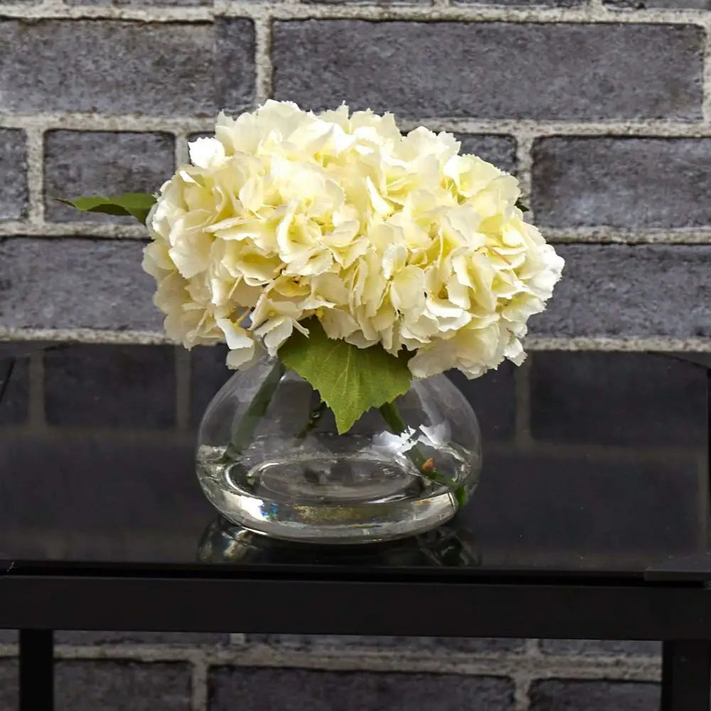 Artificial Blooming Hydrangea in Vase - Nearly Natural