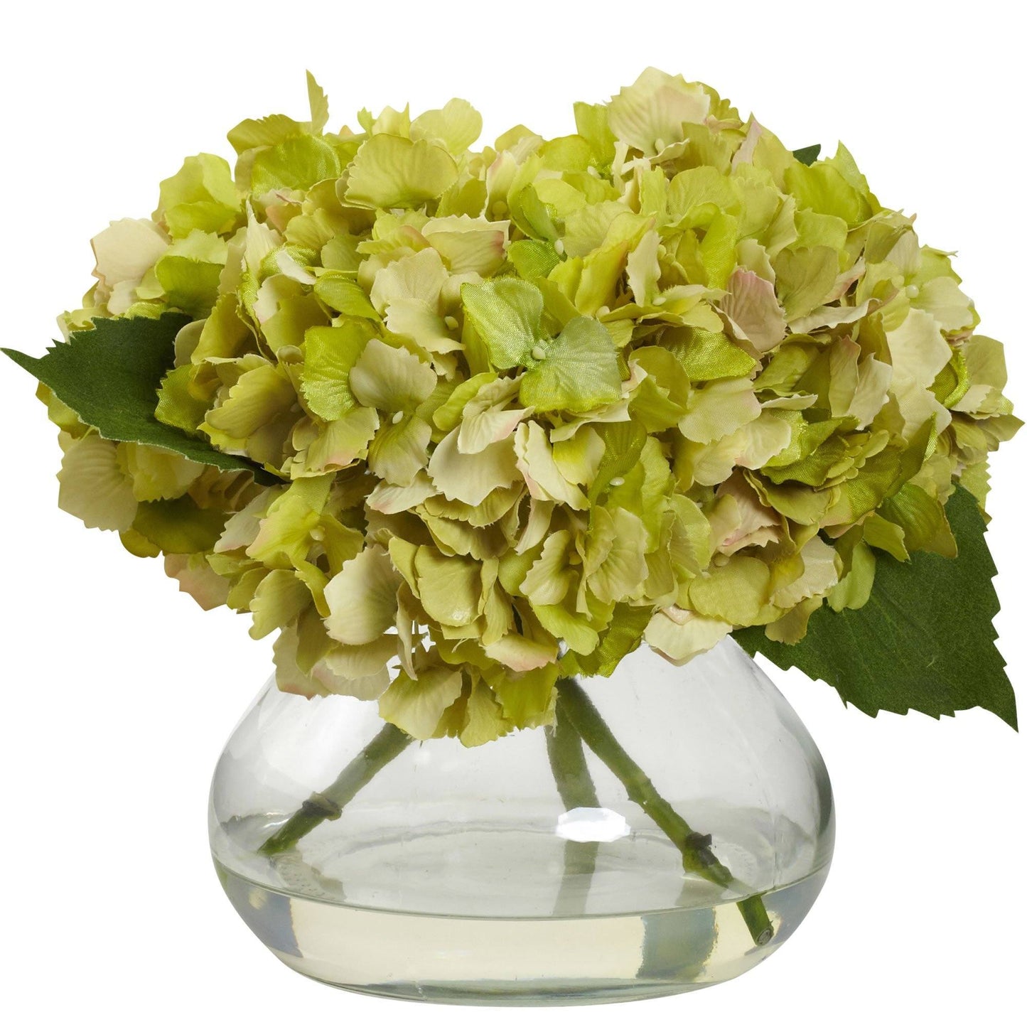 Hortensia artificiel en fleurs dans un vase