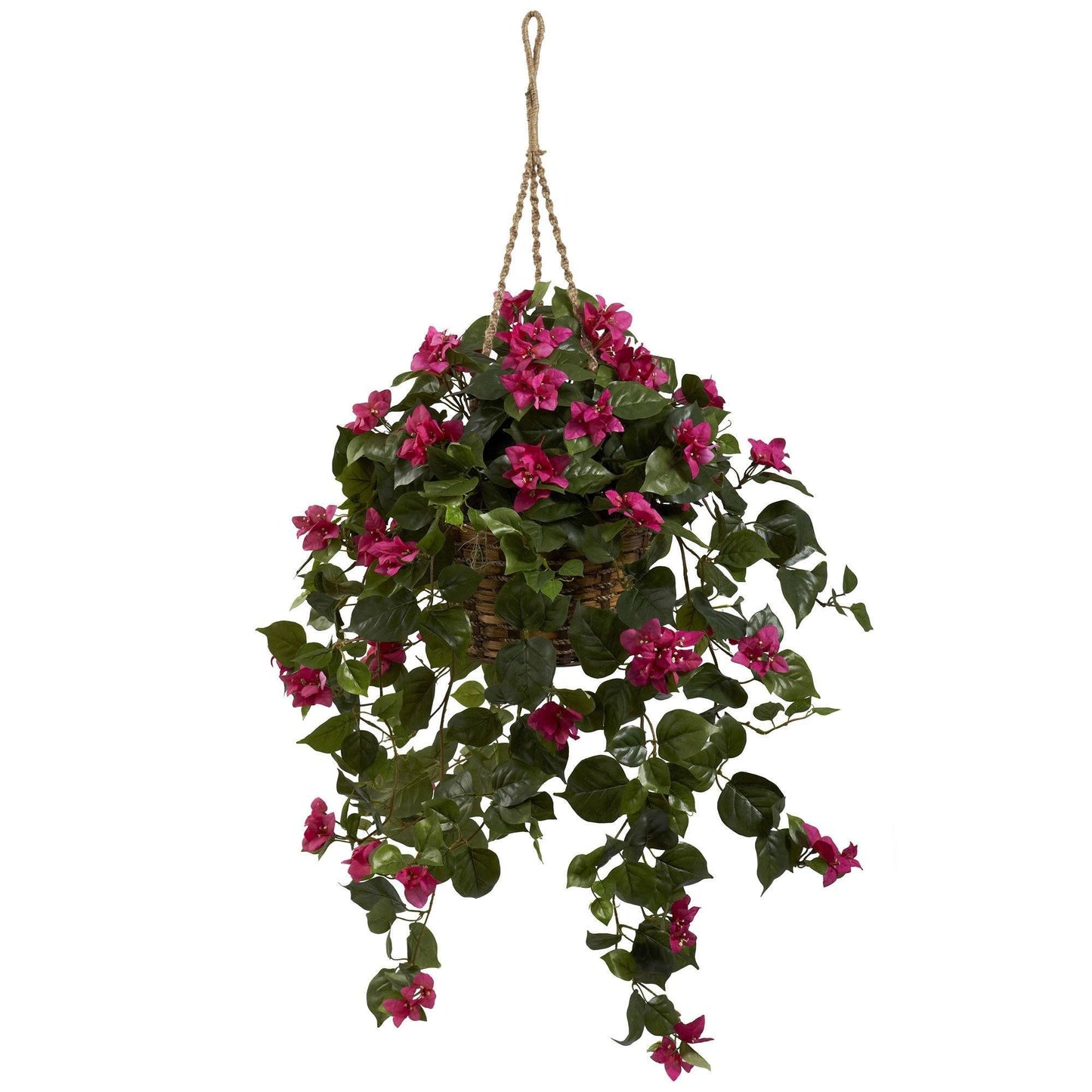 Panier suspendu en soie de bougainvilliers