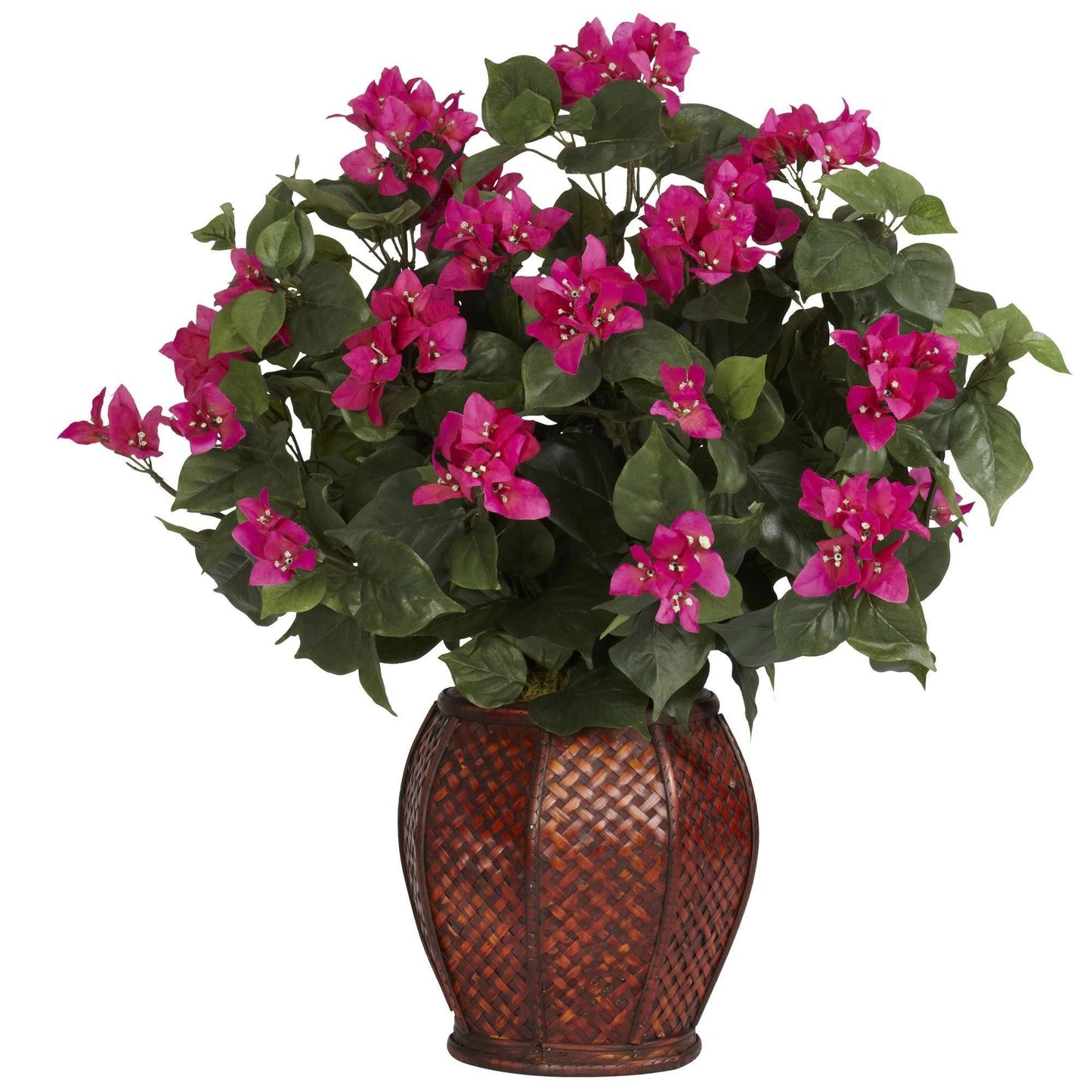 Bougainvillier avec plante en soie en vase