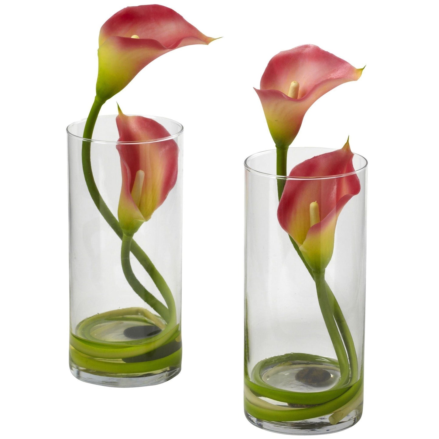 Lys Calla double avec cylindre (lot de 2)