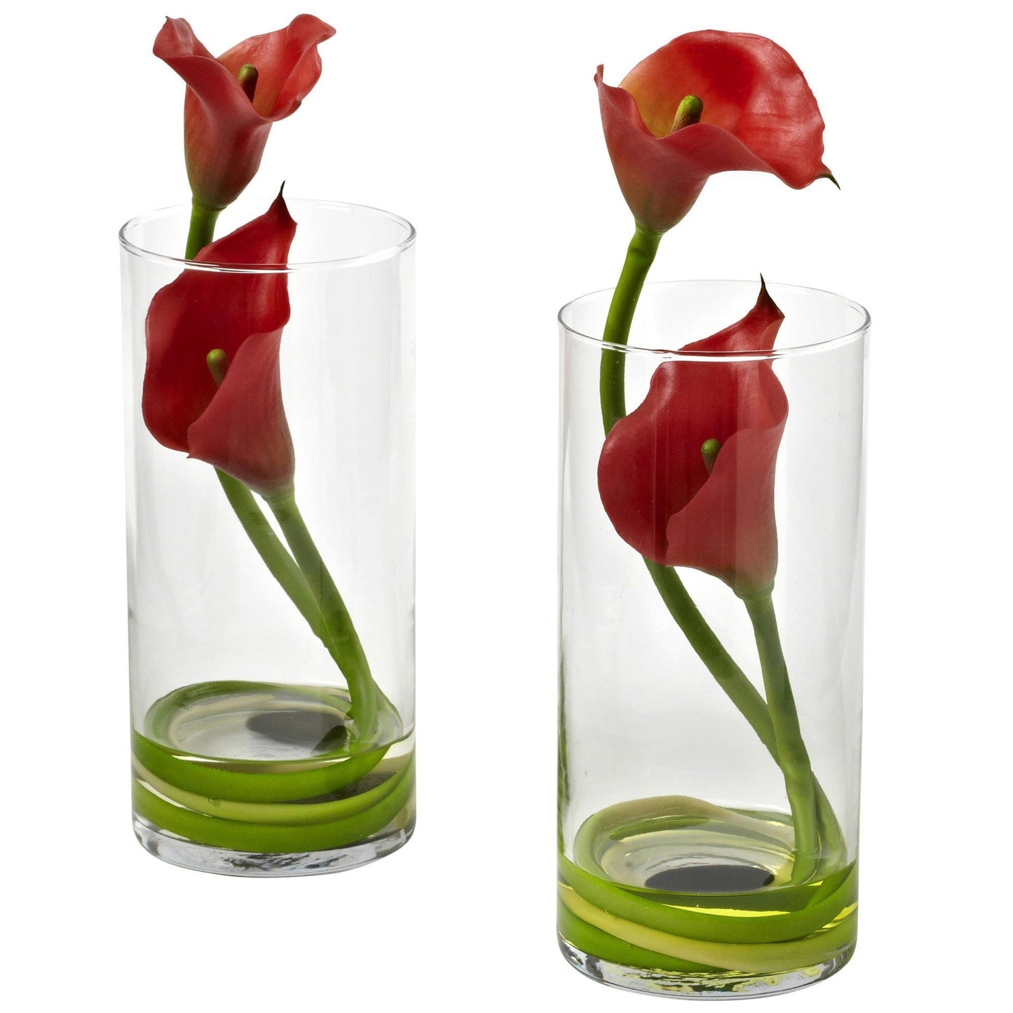 Lys Calla double avec cylindre (lot de 2)