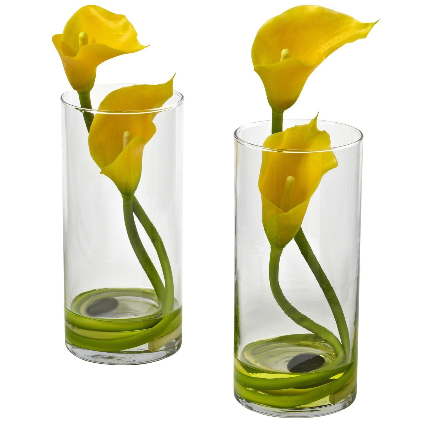 Lys Calla double avec cylindre (lot de 2)