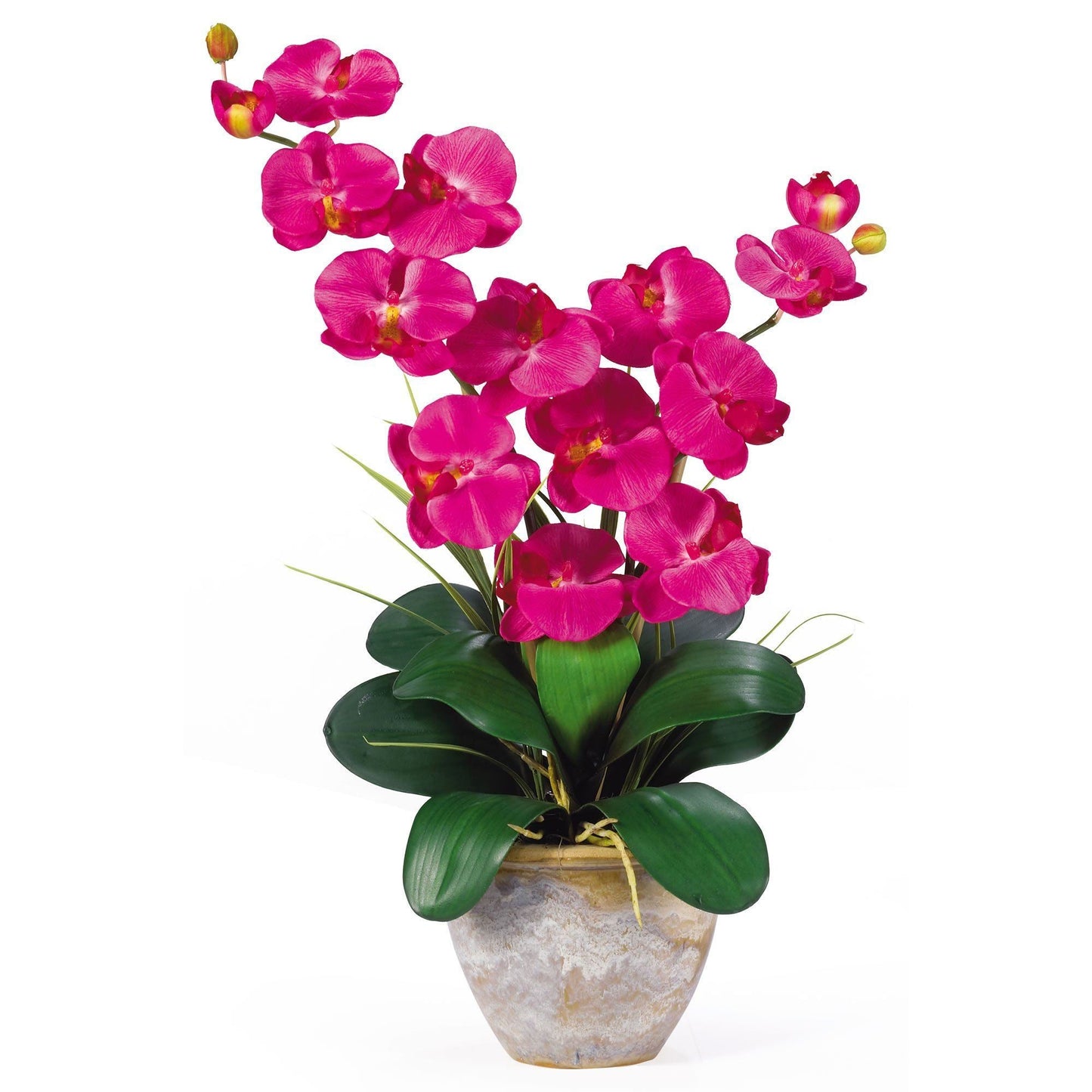 Arrangement d'orchidées en soie Phalaenopsis à double tige