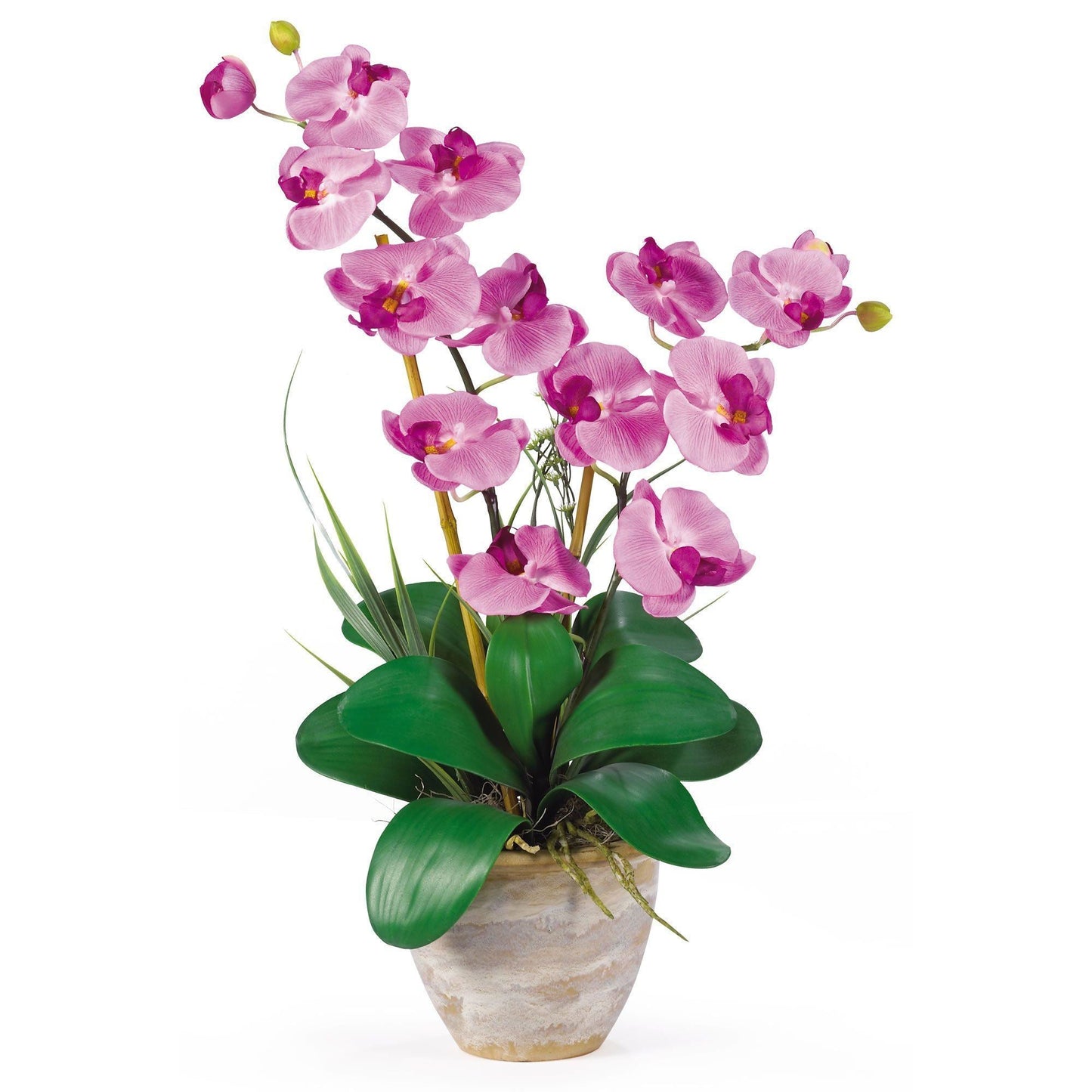 Arrangement d'orchidées en soie Phalaenopsis à double tige