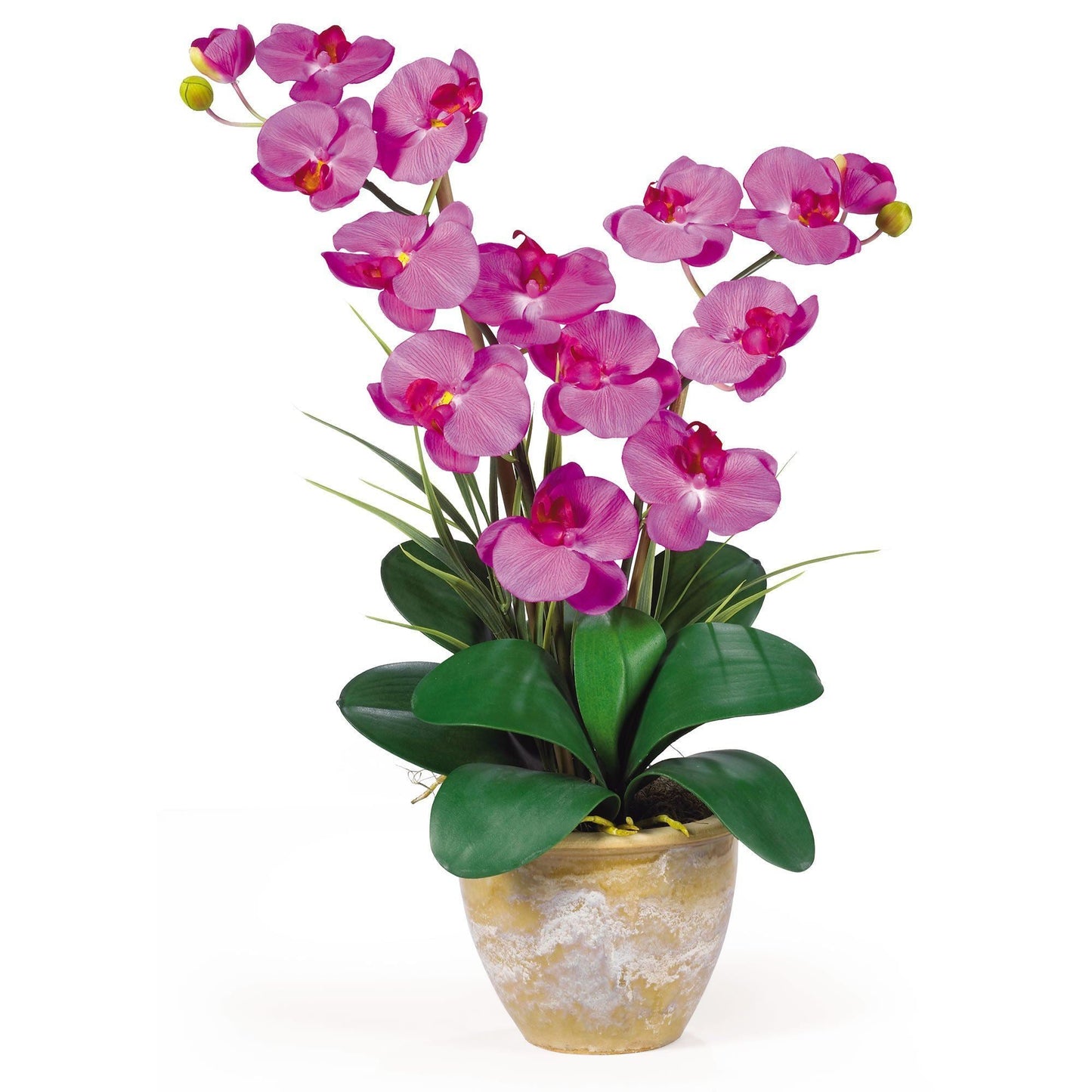 Arrangement d'orchidées en soie Phalaenopsis à double tige