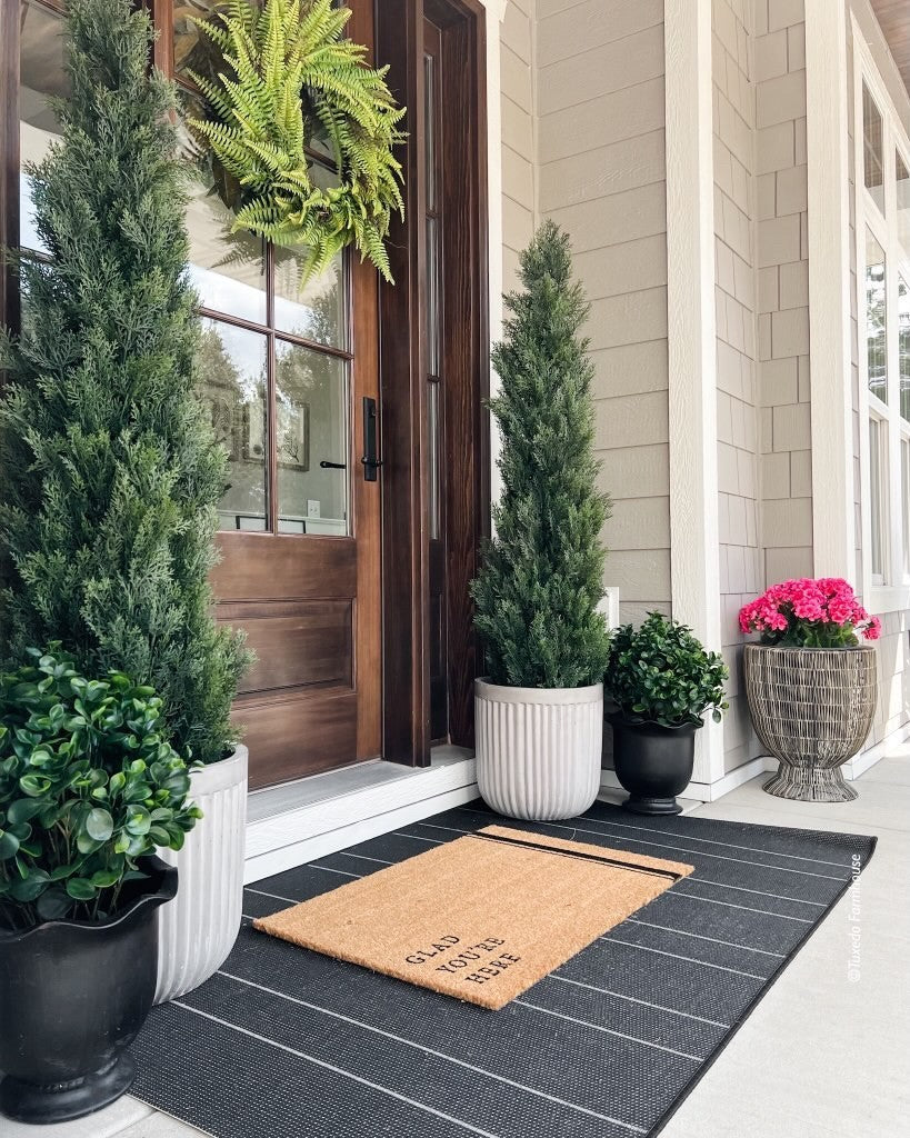 Plante artificielle de géranium dans une jardinière en métal résistante aux UV (intérieur/extérieur)