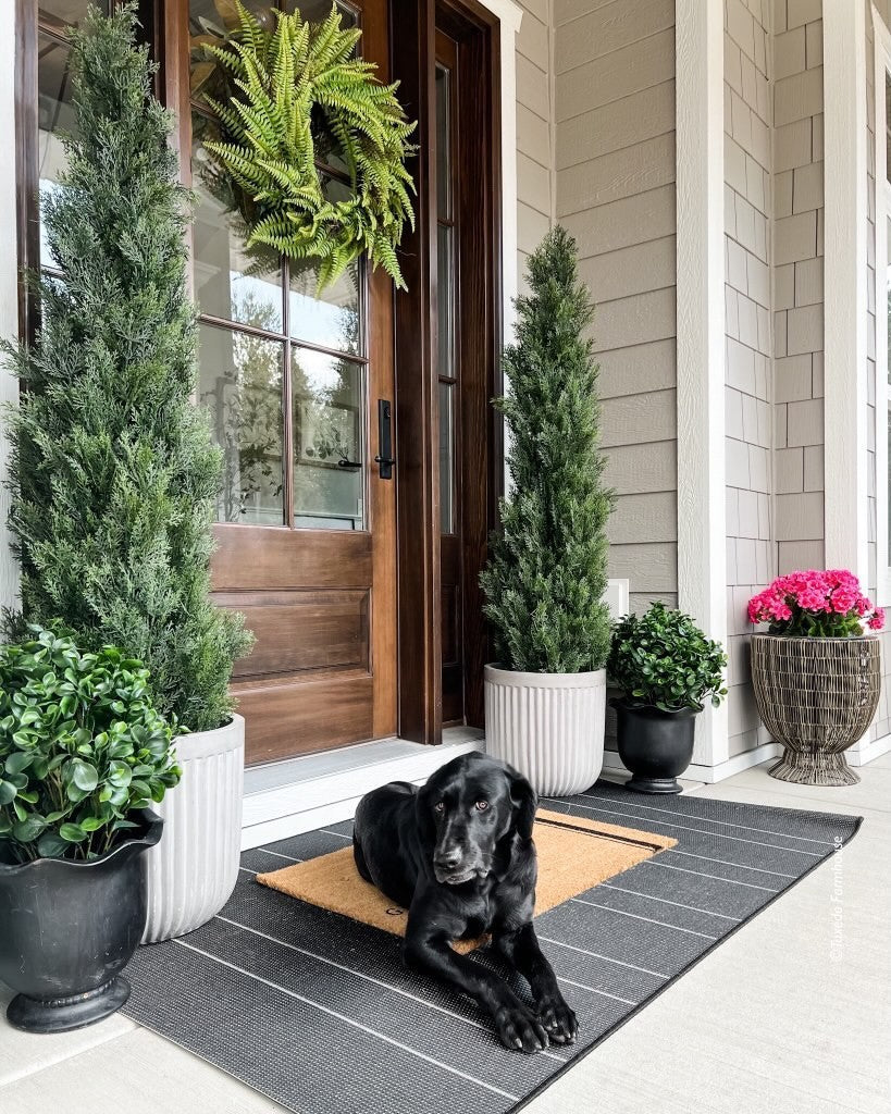 Plante artificielle de géranium dans une jardinière en métal résistante aux UV (intérieur/extérieur)